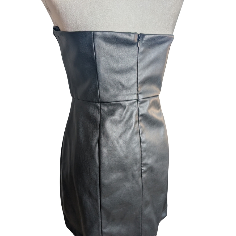 Anthropologie x Hutch Strapless Faux Leather Mini Dress Size 6 - Picture 7 of 13